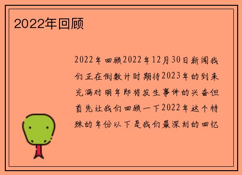 2022年回顾 