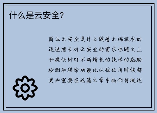 什么是云安全？